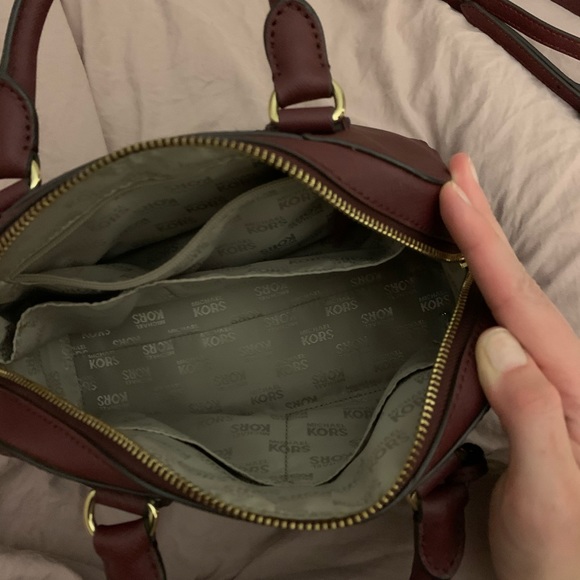 Maroon Michael Kors Handbag with Shoulder Strap - Picture 3 of 4